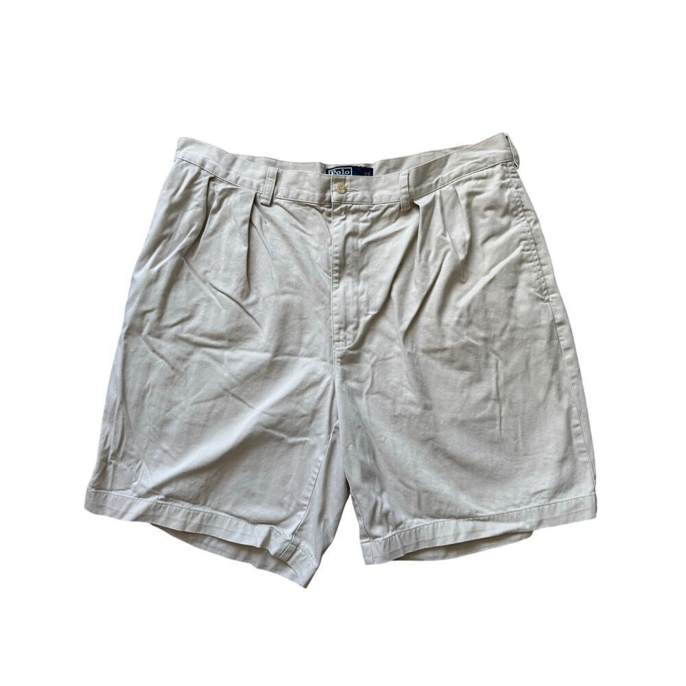 POLO Ralph Lauren Pleated Men's Shorts, Size 38, Tan Khaki shorts; Classic
